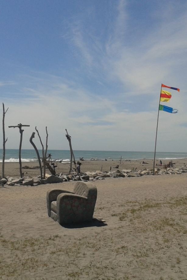 Driftwood & Sand: girl, flags, seat, sign