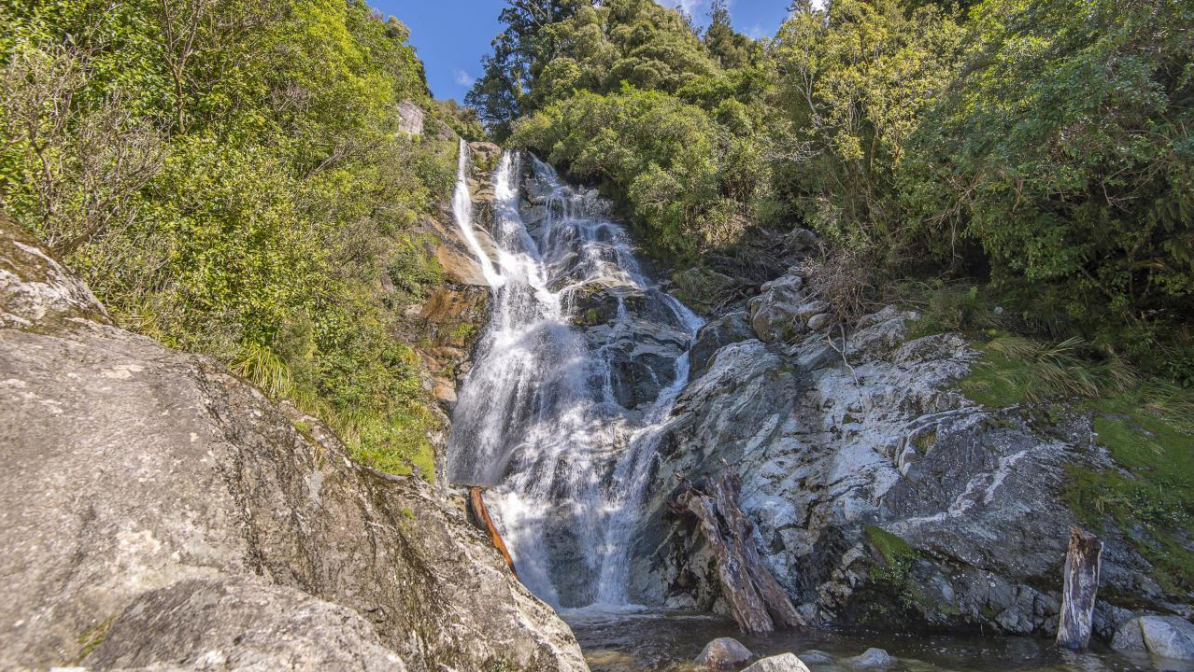 Carew Falls, waterfall that powers the Lodge and can be walked to from the lodge in 20 minutes